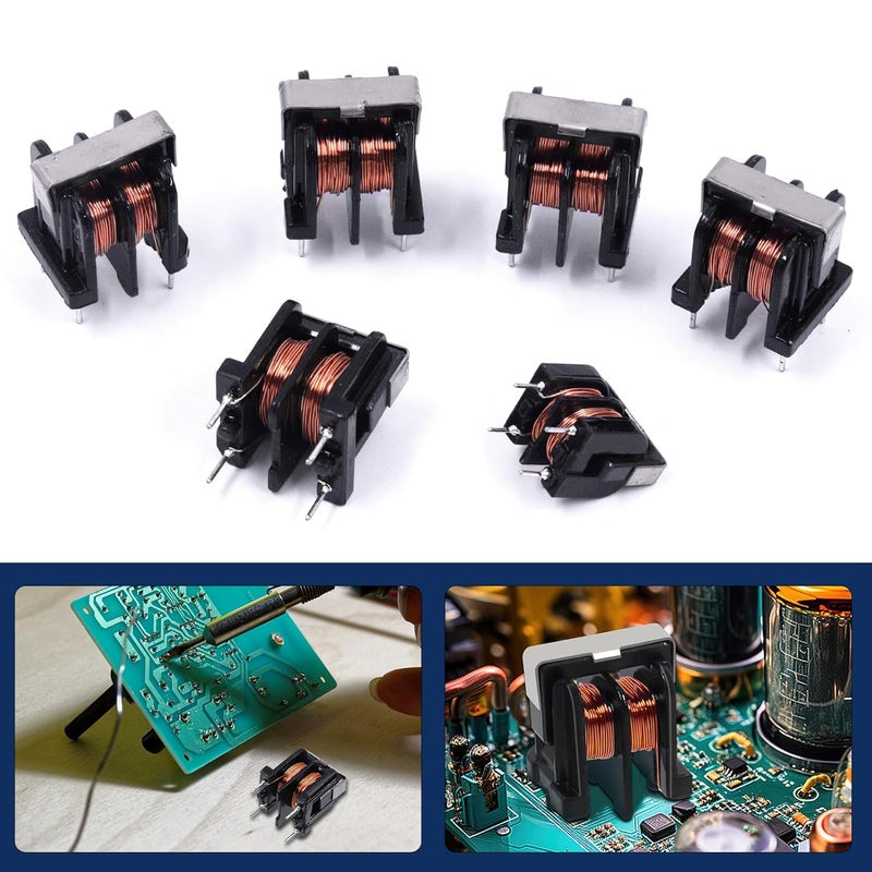 Glarks 24pcs 5/10/15/20/30/40 MH Toroid Magnetic Inductor Kit, Copper Wire Wind Wound Inductance Coil, Inductance Copper Coil for Transformers DIY Circuit Board - Image 4